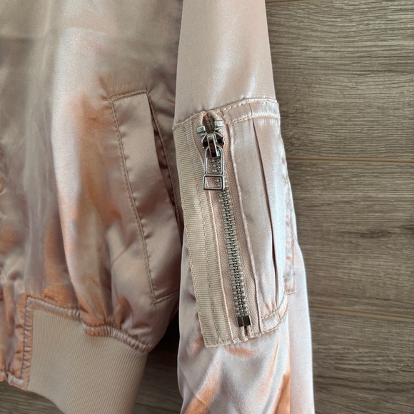 H&M Pink Satin Flight Jacket, Kid’s Size 8-9 - Picture 4 of 5